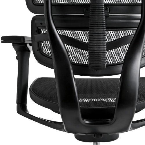 エルゴヒューマン プロ Black Edition（ブラックエディション）オットマン内蔵型 / ヘッドレスト付 / ブラックベース＆フレーム / エラストメリック・メッシュ：ブラック エルゴヒューマン ブラックエディション / オットマン内蔵型【メーカー