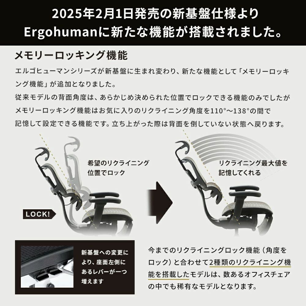 エルゴヒューマンフィット2 オットマン 新基盤 5Dアーム搭載